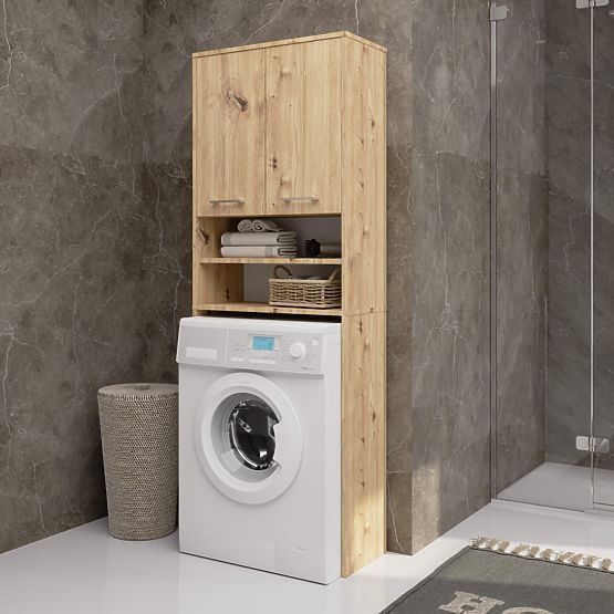 BADEZIMMERREGAL FIN ÜBER DIE WASCHMASCHINE EICHE ARTISAN