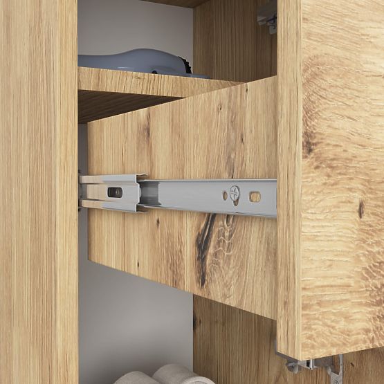 BADEZIMMERSCHRANK FIN HOCHSCHRANK 30 2D 1SZ 85cm PK EICHE ARTISAN