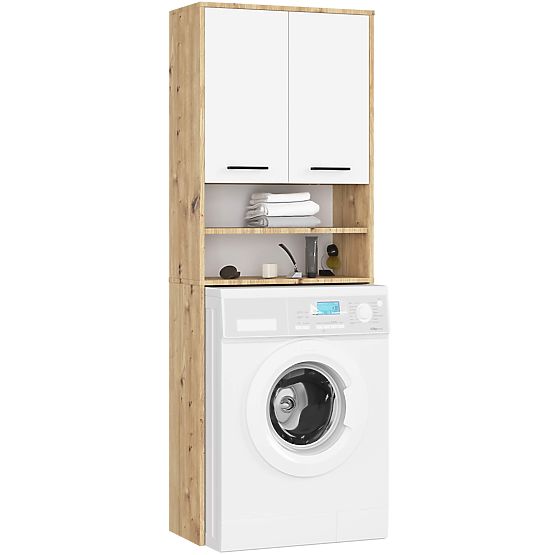 BADEZIMMERSCHRANK FIN SÄULE 2D WASCHMASCHINE ARTISAN - WEISS