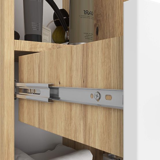 BADEZIMMERSCHRANK FIN SÄULE 30 2D 1SZ 1W 140cm PK ARTISAN / WEISS