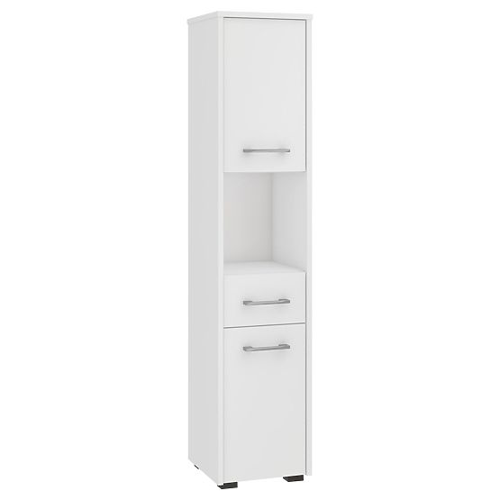 BADEZIMMERSCHRANK FIN SÄULE 30 2D 1SZ 1W 140cm PK WEIß