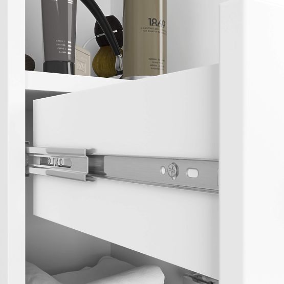 BADEZIMMERSCHRANK FIN SÄULE 30 2D 1SZ 1W 140cm PK WEIß