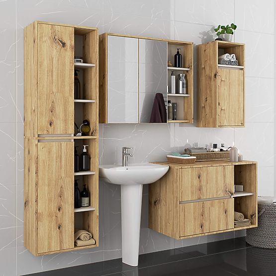 BADEZIMMERSCHRANK UNTER DEM WASCHBECKEN VAMI W90 2SZ 2P EICHE ARTISAN / KASCHMIR
