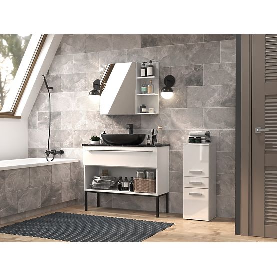 Badezimmerschrank Nel V DDS WEIß GLANZ