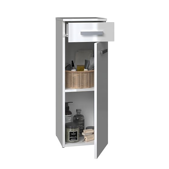 Badezimmerschrank Nel V DS WEIß GLANZ