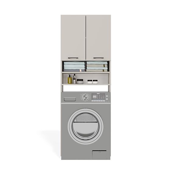 Badezimmerschrank über der Waschmaschine POLA DK KASCHMIR BEIGE Regal Säule 180X64X30