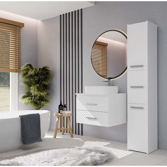 BADEZIMMERSCHRANK UNTER DEM WASCHBECKEN NEL 60 MIT 2 SCHUBLADEN WEISS