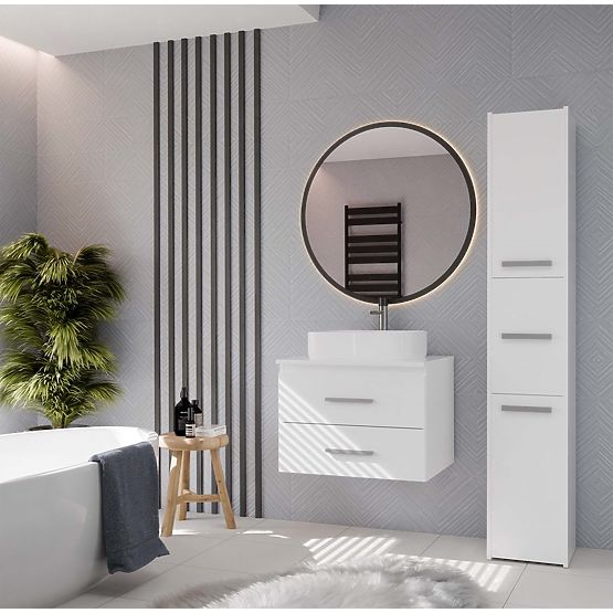 BADEZIMMERSCHRANK UNTER DEM WASCHBECKEN NEL 60 MIT 2 SCHUBLADEN WEISS