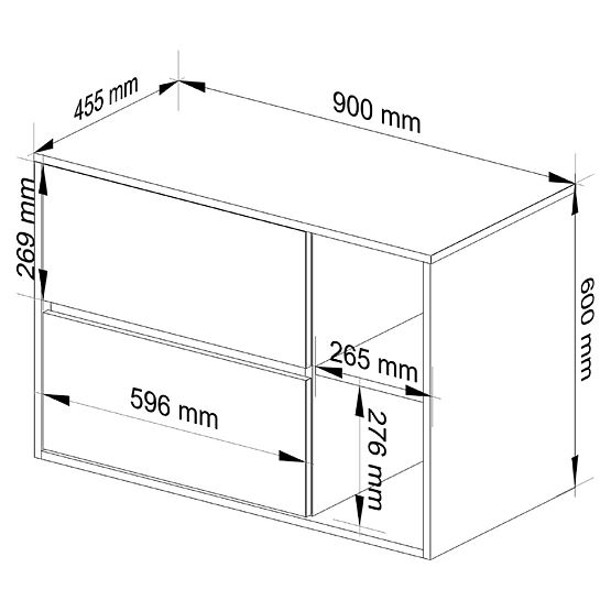 BADEZIMMERSCHRANK UNTER DEM WASCHBECKEN VAMI W90 2SZ 2P PK WEISS / GRAPHITGRAU