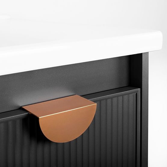 Badezimmerset mit Waschbecken Mario 60 cm Grau