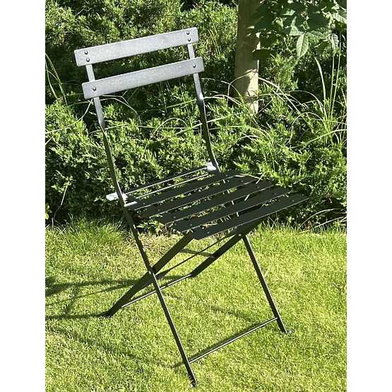 Balkonmöbel-Set (2 x Klappstuhl + Tisch) SEMPLICI Stahl Schwarz