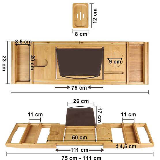 Bambus-Badewannenablage HALIA