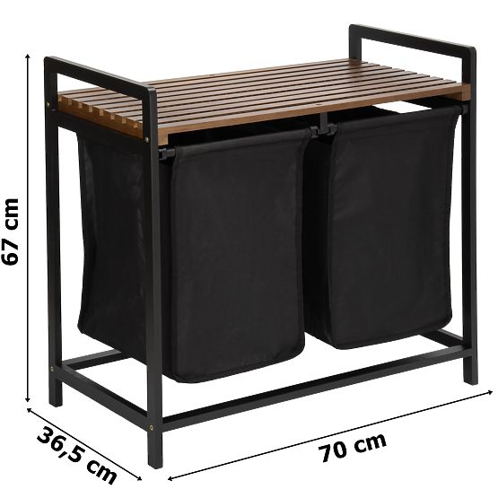 Bambus-Wäschekorb HANOI BLACK SCHWARZ