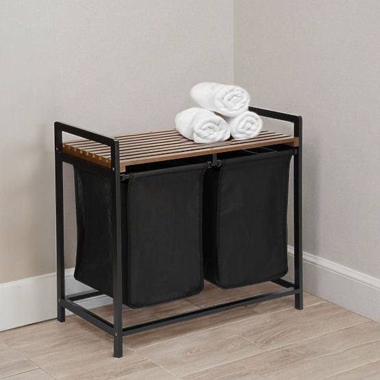 Bambus-Wäschekorb HANOI BLACK SCHWARZ