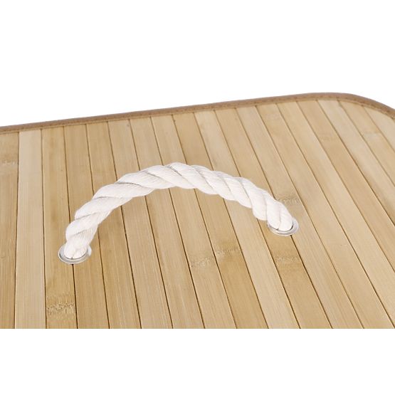 Bambus-Wäschekorb mit 2 Fächern natur