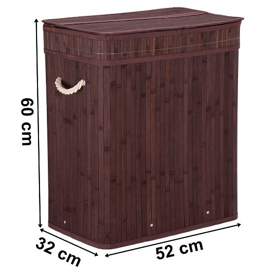 Bambus-Wäschekorb mit Deckel 100L Wenge