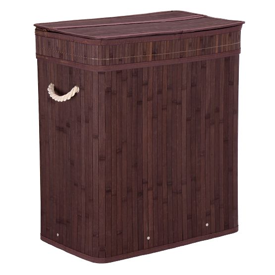 Bambus-Wäschekorb mit Deckel 100L Wenge