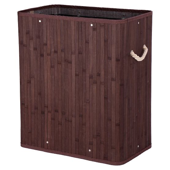 Bambus-Wäschekorb mit Deckel 100L Wenge
