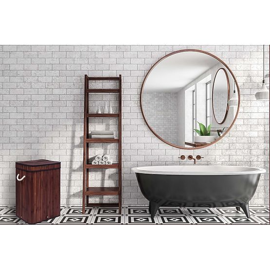 Bambus-Wäschekorb mit Deckel SOREN 80L Wenge