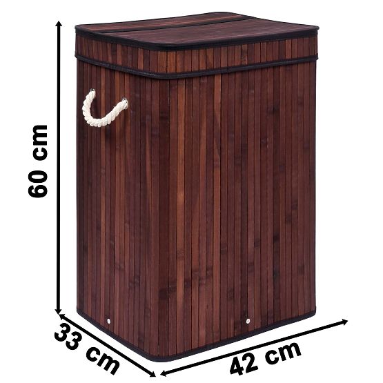 Bambus-Wäschekorb mit Deckel SOREN 80L Wenge