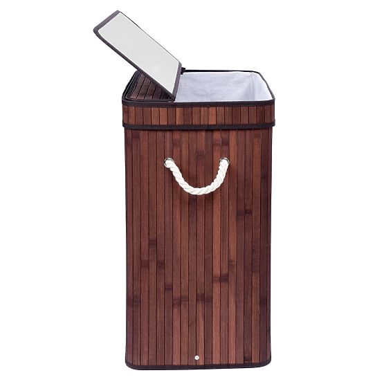 Bambus-Wäschekorb mit Deckel SOREN 80L Wenge