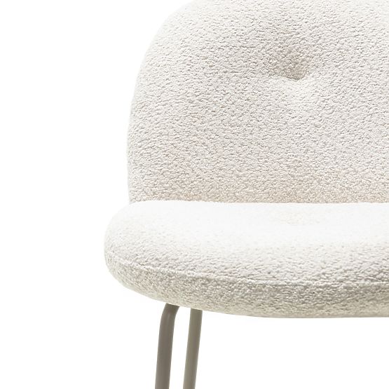 Barhocker Fiori hellbeige, abgerundete Formen