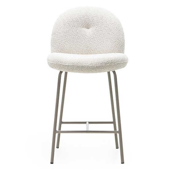 Barhocker Fiori hellbeige, abgerundete Formen