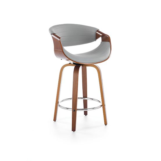 Barhocker H123 grau / nussbaum (1p=1Stk)