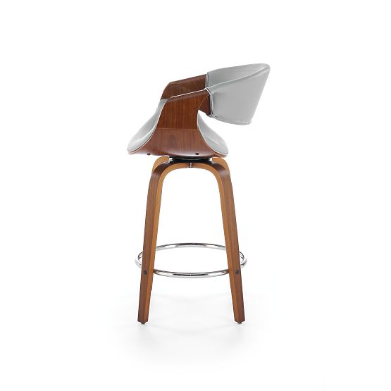 Barhocker H123 grau / nussbaum (1p=1Stk)