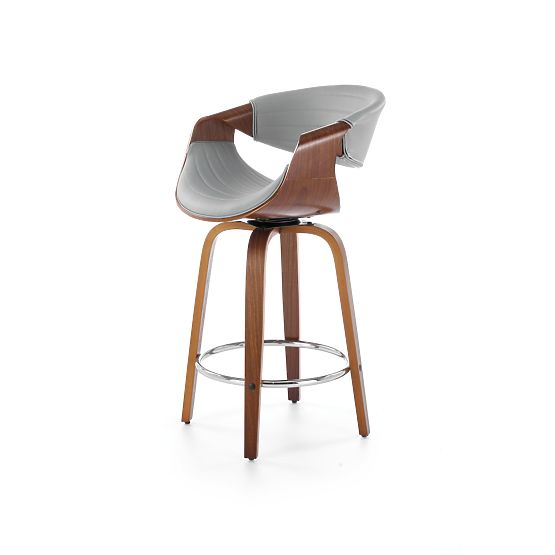 Barhocker H123 grau / nussbaum (1p=1Stk)