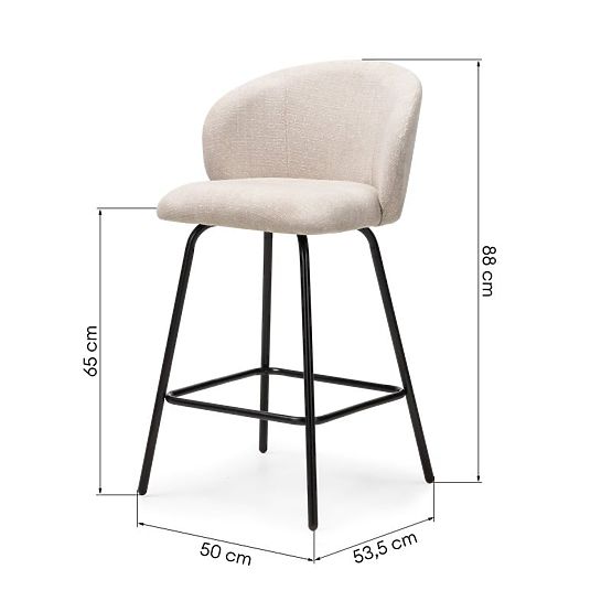 Barhocker Larisa, hellbeige/schwarze Beine