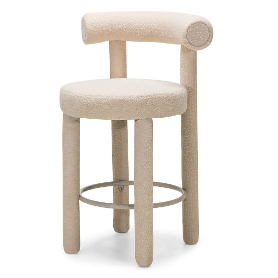 Barhocker Pedro 2.0, beige, Bouclé