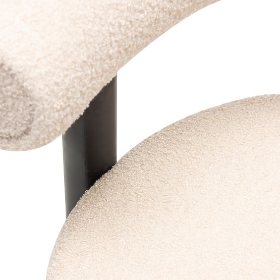 Barhocker Pedro, beige/schwarze Beine, Bouclé