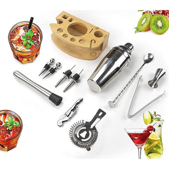 Barkeeper-Set CHESTER verchromt 12 Teile