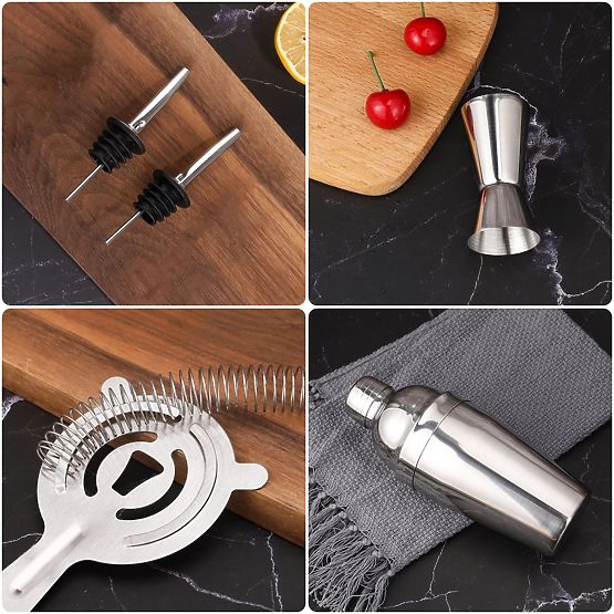 Barkeeper-Set CHESTER verchromt 12 Teile