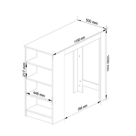 Bartisch für Barhocker 115 cm Weiß