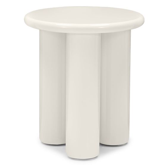 Beistelltisch Blair 40 cm, cremefarben, glänzend