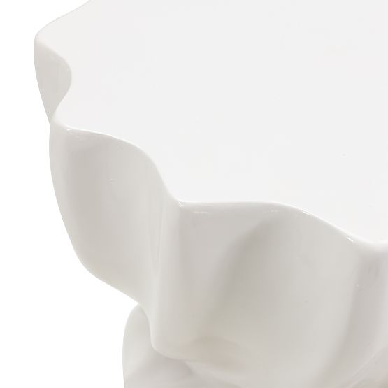 Beistelltisch Bloom 35 cm, graubeige, glänzend