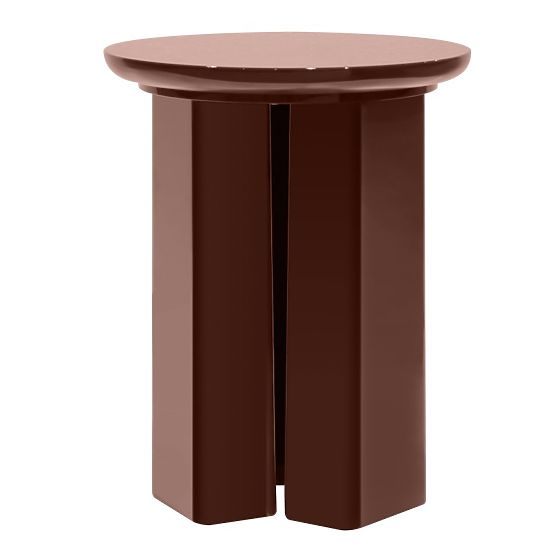 Beistelltisch Brie 40 cm, Bordeaux/Braun, glänzend