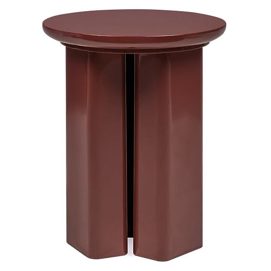 Beistelltisch Brie 40 cm, Bordeaux/Braun, glänzend