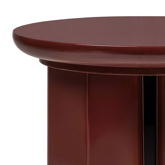 Beistelltisch Brie 40 cm, Bordeaux/Braun, glänzend