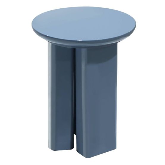 Beistelltisch Brie 40 cm, gedämpftes Blau, glänzend