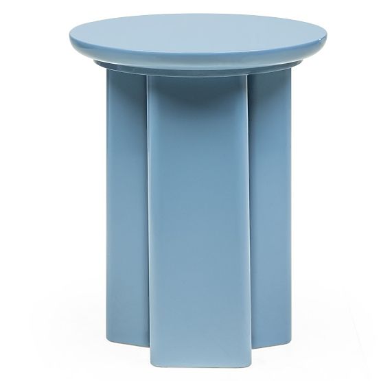 Beistelltisch Brie 40 cm, gedämpftes Blau, glänzend