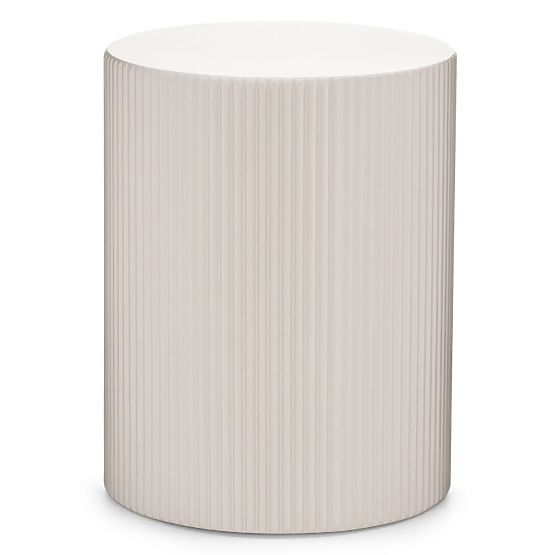 Beistelltisch Ermanno, 35 cm, graubeige, gerillt