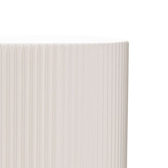 Beistelltisch Ermanno, 35 cm, graubeige, gerillt