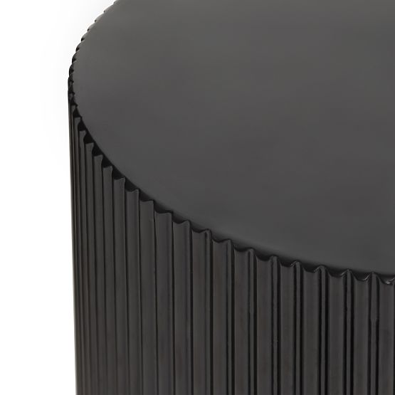 Beistelltisch Ermanno, 35 cm, schwarz, gerillt