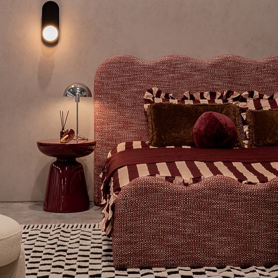 Beistelltisch Logan 40 cm, Burgund/Kirsche, glänzend