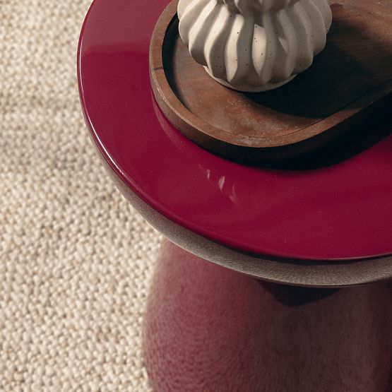 Beistelltisch Logan 40 cm, Burgund/Kirsche, glänzend