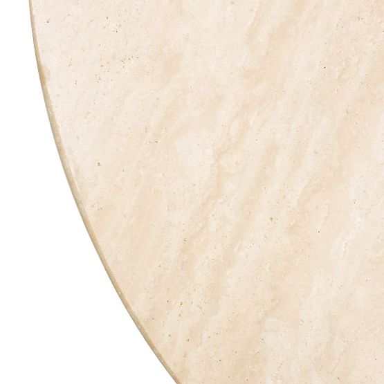 Beistelltisch Medley 50 cm, rund, Travertin/Esche