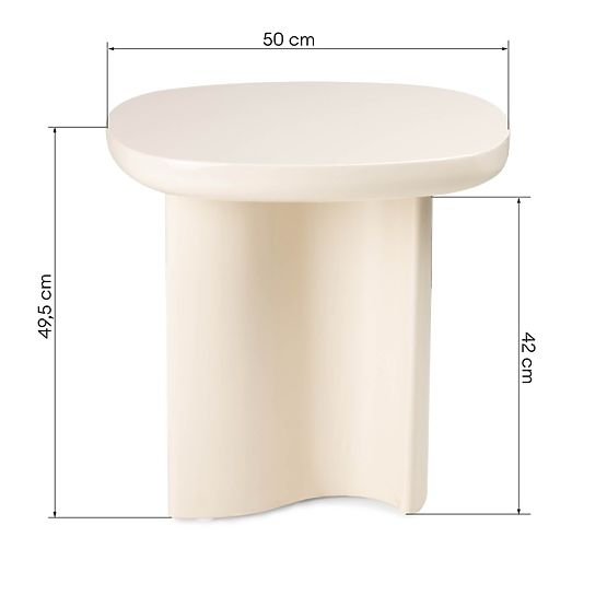 Beistelltisch Puro 50 cm, hellbeige, glänzend